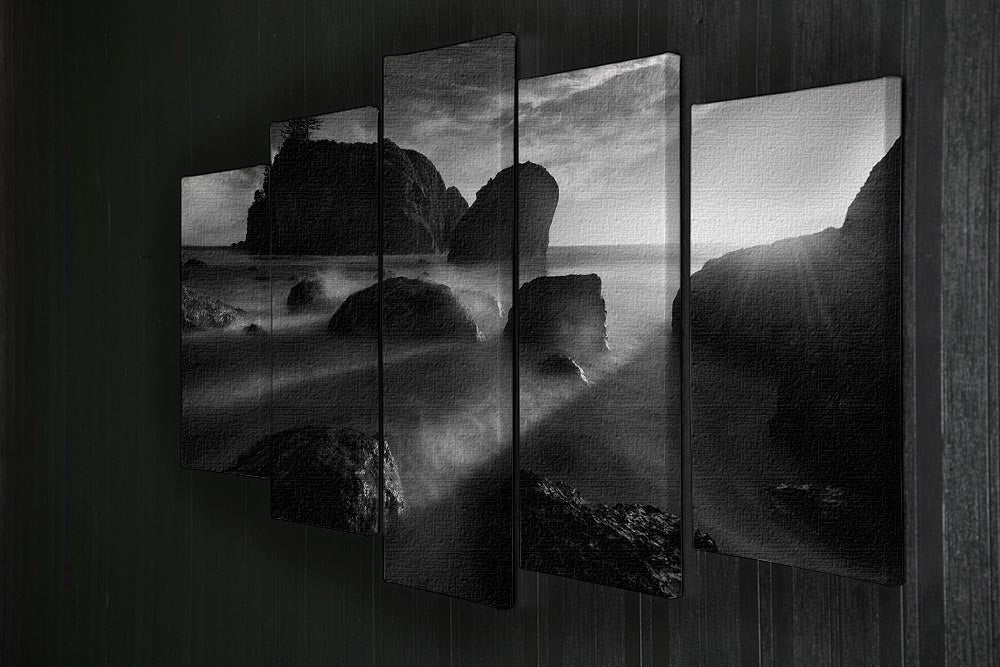Sunbeams At The Coast 5 Split Panel Canvas - Canvas Art Rocks - 2