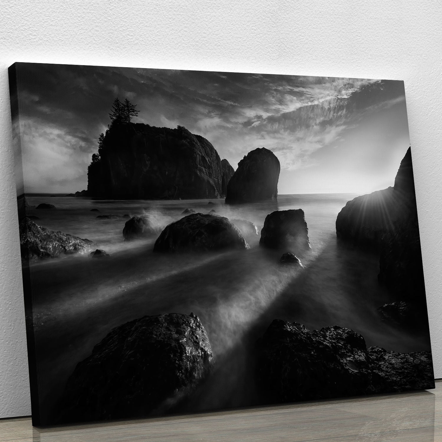 Sunbeams At The Coast Canvas Print or Poster - Canvas Art Rocks - 1
