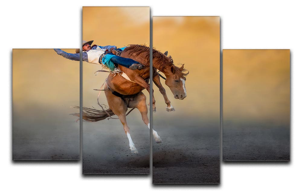 Cowboy Rodeo Part 2 4 Split Panel Canvas - Canvas Art Rocks - 1