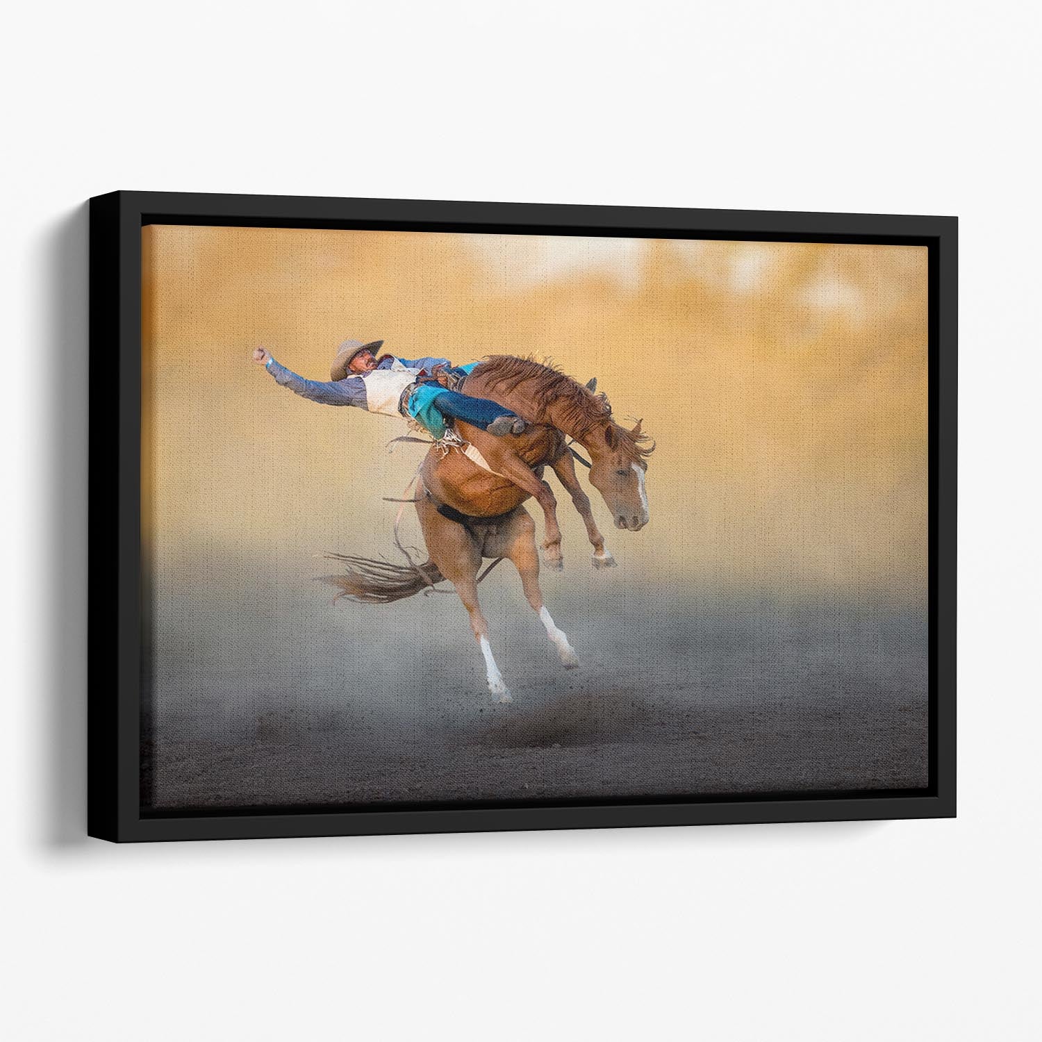 Cowboy Rodeo Part 2 Floating Framed Canvas - Canvas Art Rocks - 1