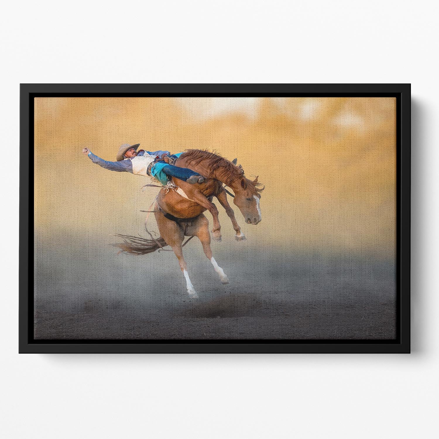 Cowboy Rodeo Part 2 Floating Framed Canvas - Canvas Art Rocks - 2