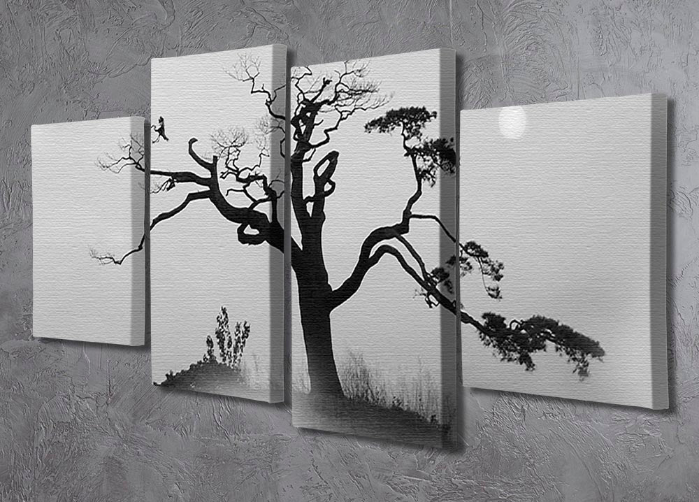 Pine tree In The Fog 4 Split Panel Canvas - Canvas Art Rocks - 2