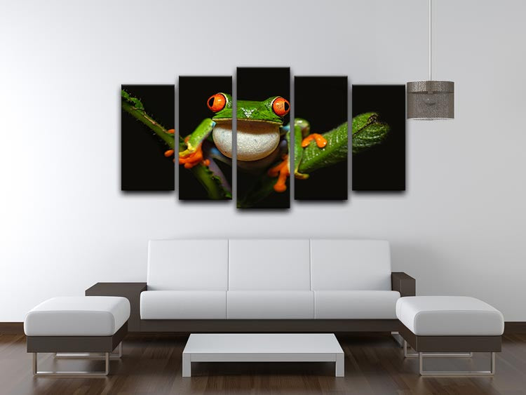 Red-eyed tree frog 5 Split Panel Canvas - Canvas Art Rocks - 3