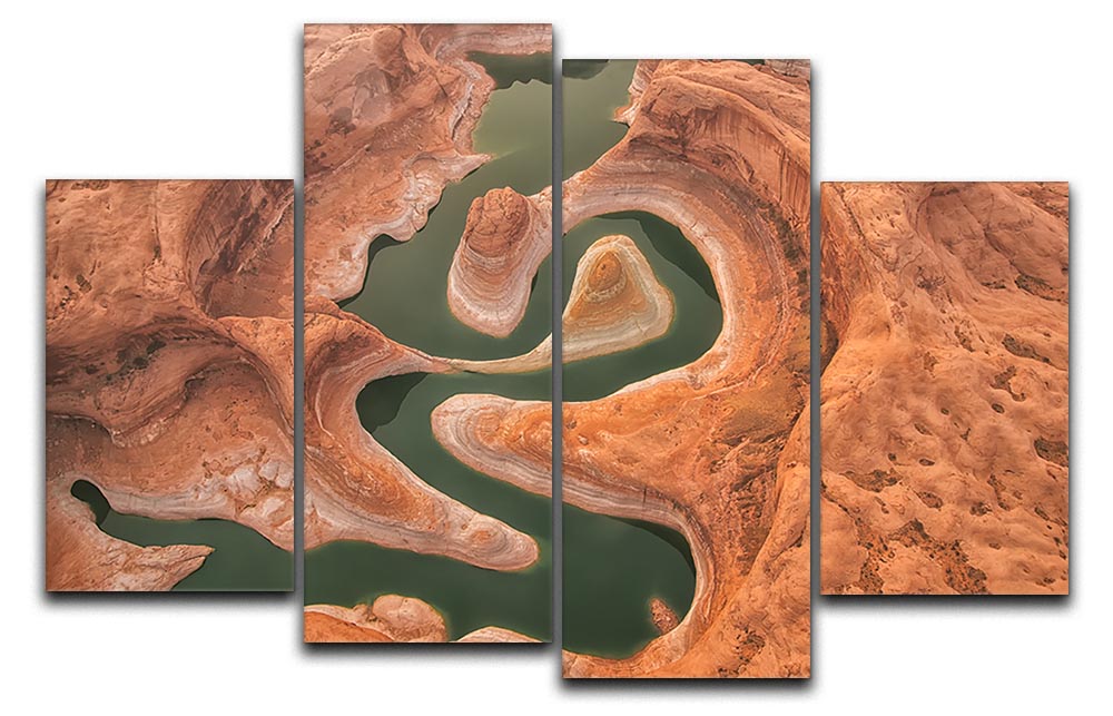 Reflection Canyon Aerial 4 Split Panel Canvas - Canvas Art Rocks - 1