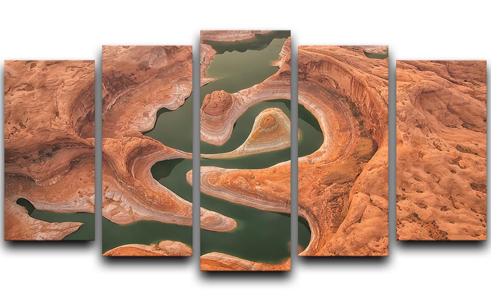 Reflection Canyon Aerial 5 Split Panel Canvas - Canvas Art Rocks - 1