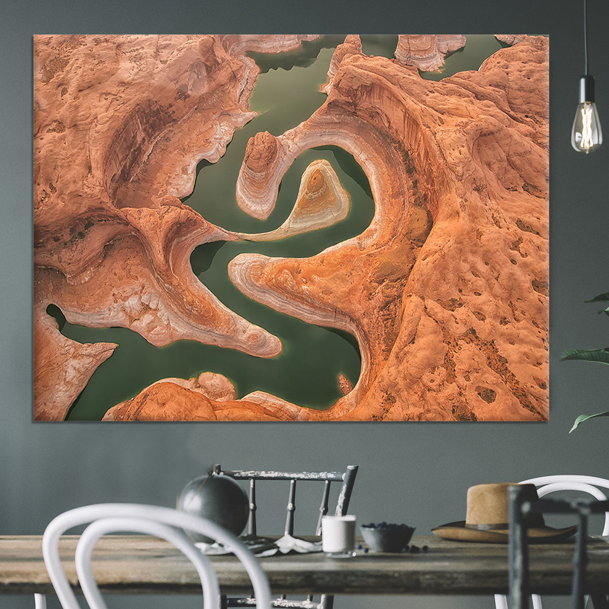 Reflection Canyon Aerial Canvas Print or Poster - Canvas Art Rocks - 3