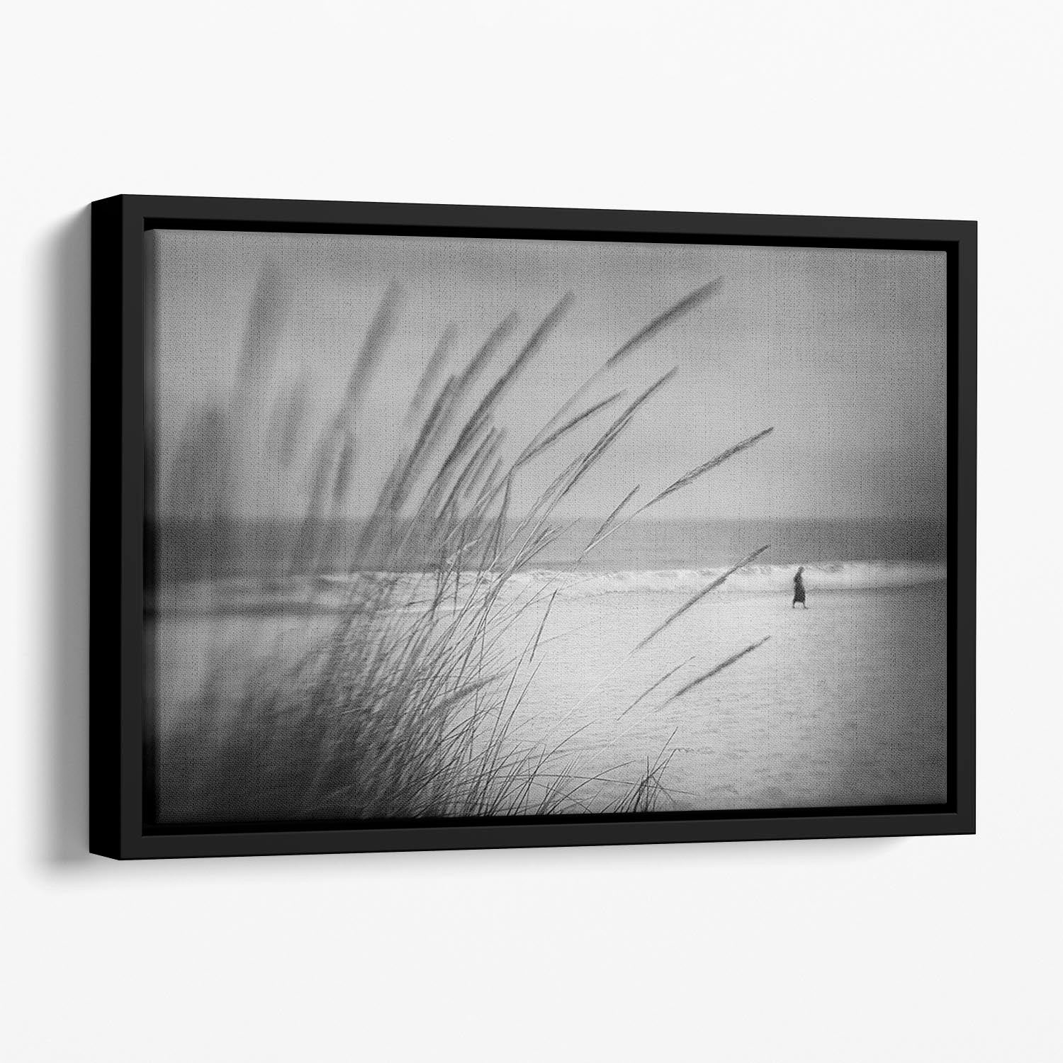 A Walk Along The Seafront Floating Framed Canvas - Canvas Art Rocks - 1
