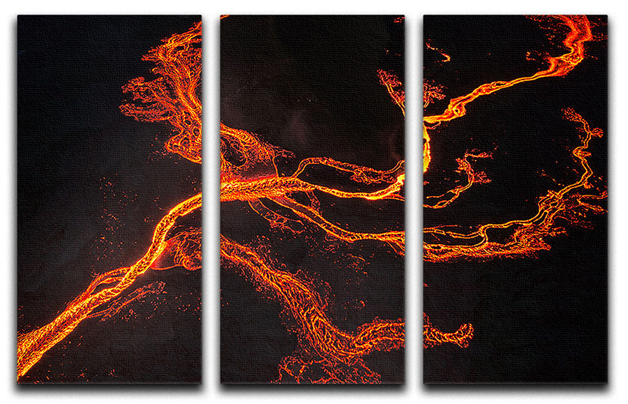 Lava River Abstract 3 Split Panel Canvas Print - Canvas Art Rocks - 1