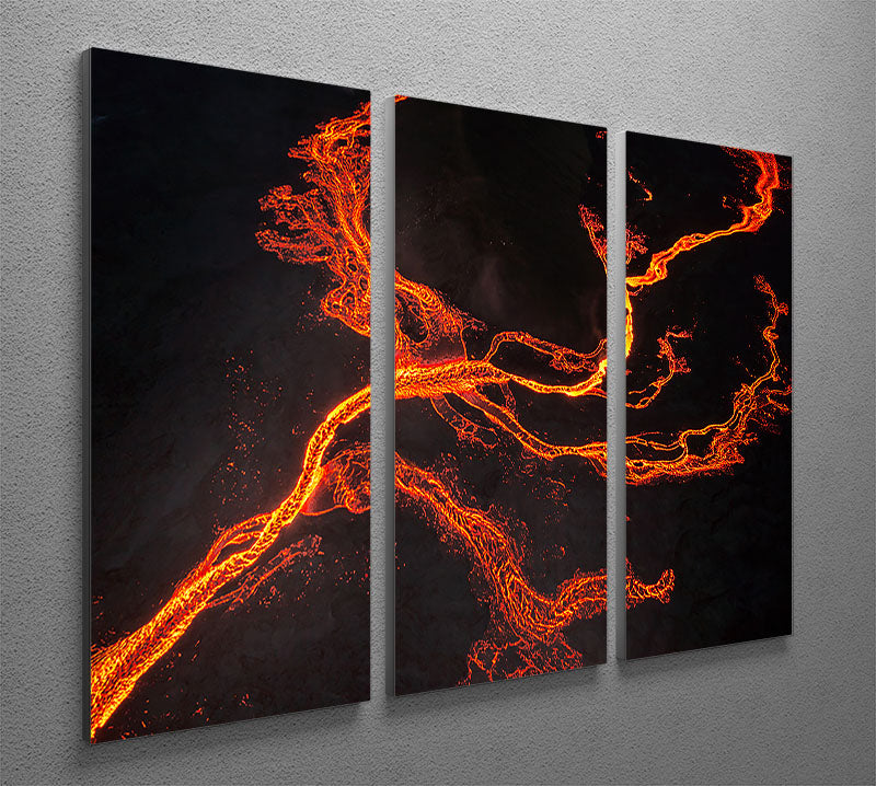 Lava River Abstract 3 Split Panel Canvas Print - Canvas Art Rocks - 2