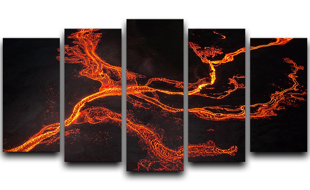 Lava River Abstract 5 Split Panel Canvas - Canvas Art Rocks - 1