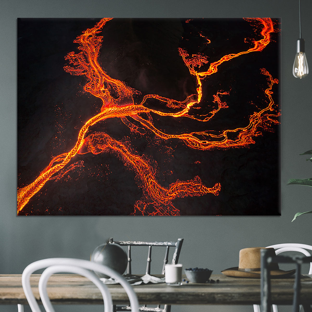 Lava River Abstract Canvas Print or Poster - Canvas Art Rocks - 3