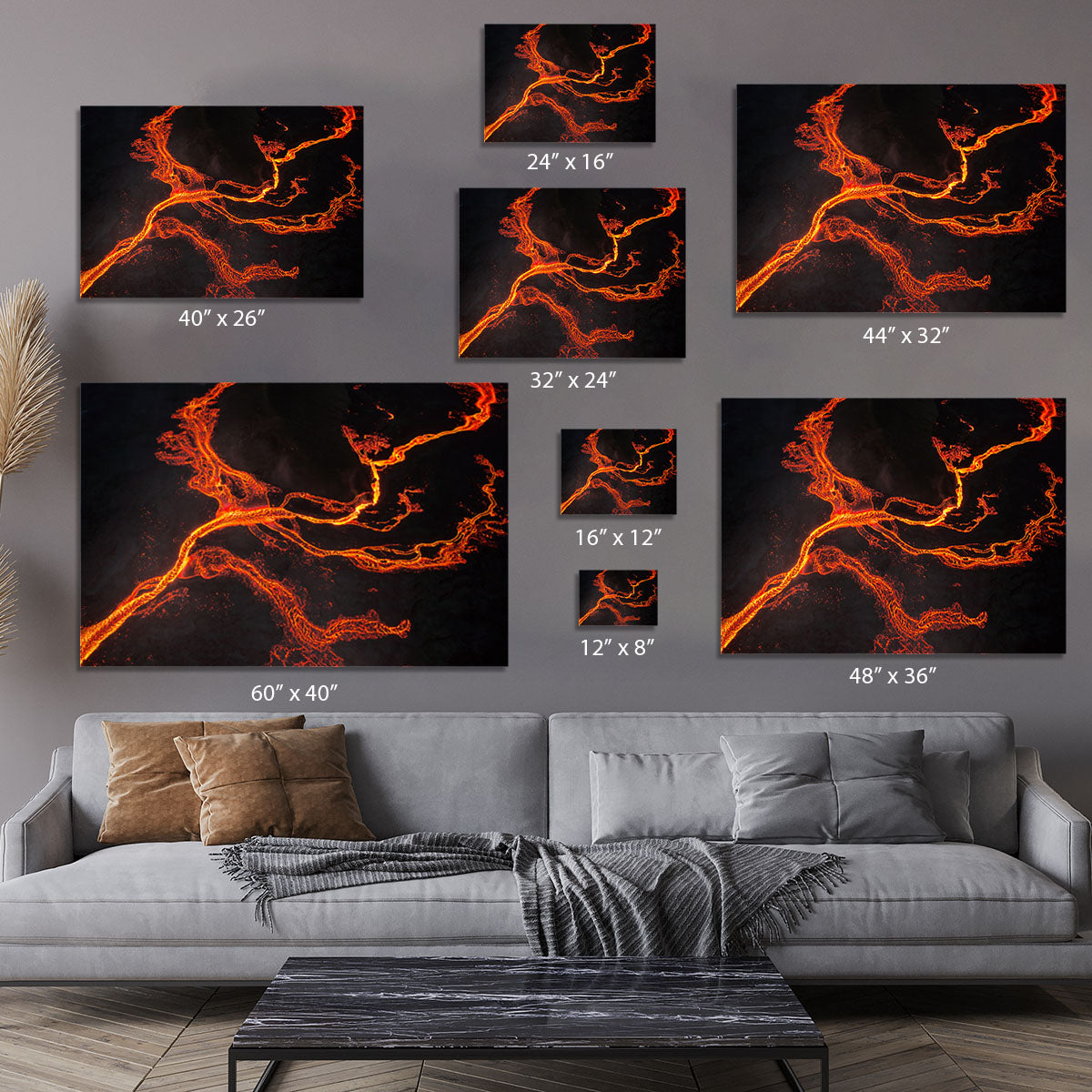 Lava River Abstract Canvas Print or Poster - Canvas Art Rocks - 7
