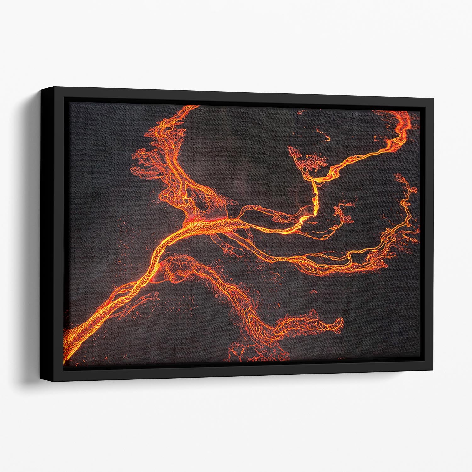Lava River Abstract Floating Framed Canvas - Canvas Art Rocks - 1