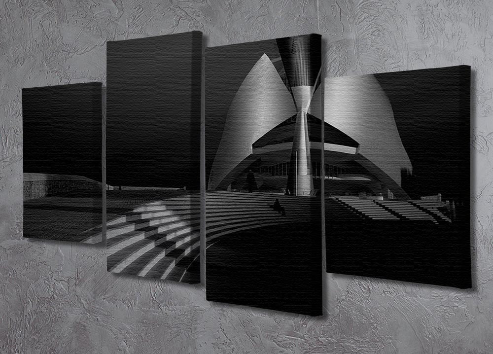 Monument With Stairs At Night 4 Split Panel Canvas - Canvas Art Rocks - 2