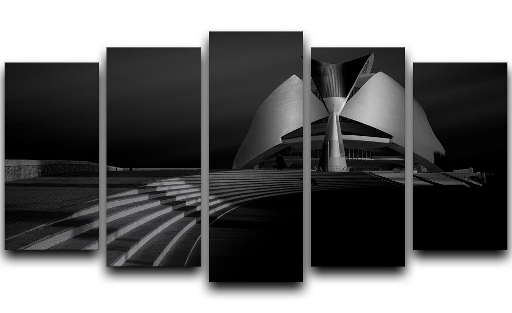 Monument With Stairs At Night 5 Split Panel Canvas - Canvas Art Rocks - 1