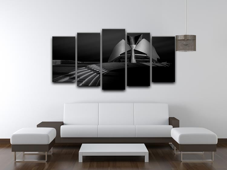 Monument With Stairs At Night 5 Split Panel Canvas - Canvas Art Rocks - 3