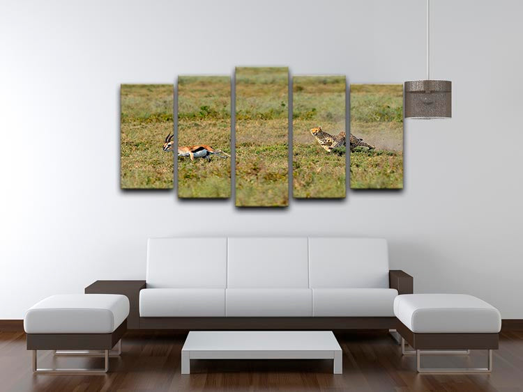 Cheetah Hunting 5 Split Panel Canvas - Canvas Art Rocks - 3