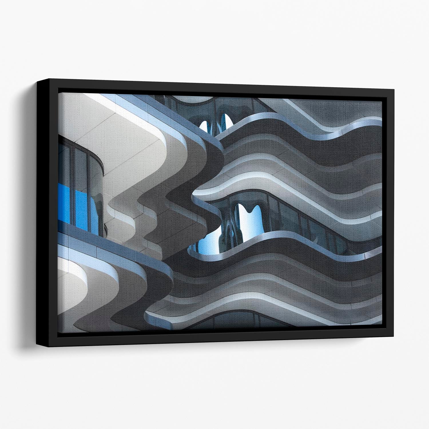 Abstract Building Floating Framed Canvas - Canvas Art Rocks - 1