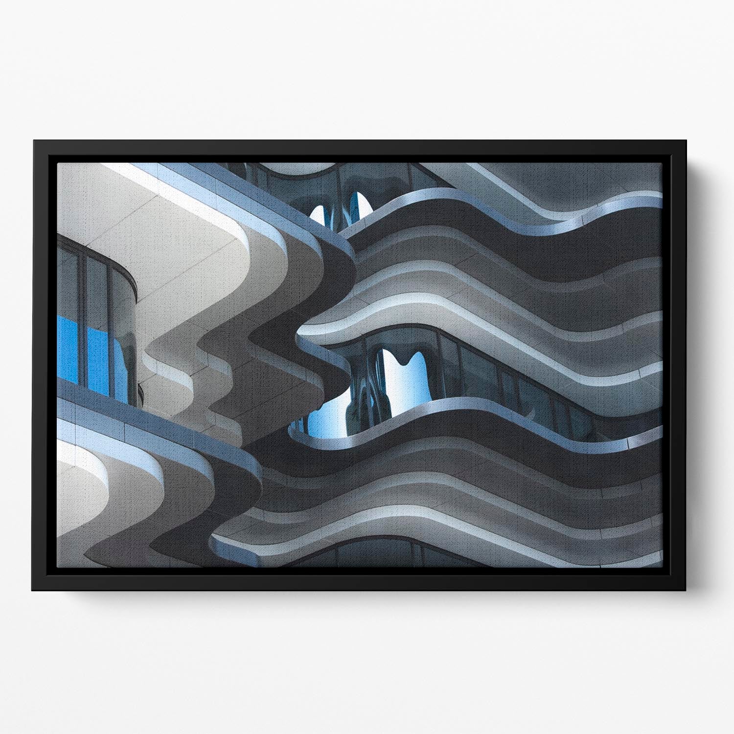 Abstract Building Floating Framed Canvas - Canvas Art Rocks - 2