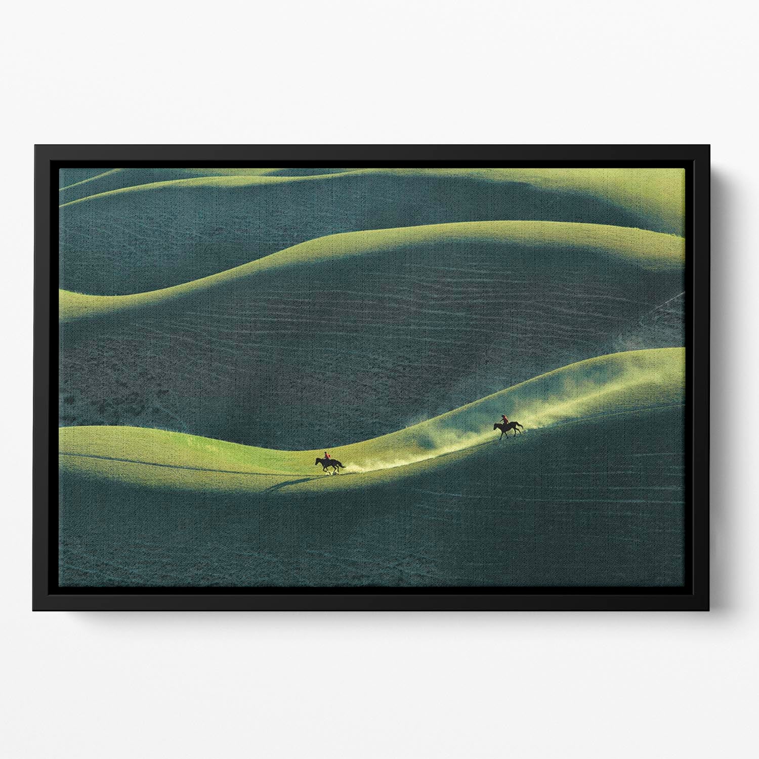 Horseriding In The Hills Floating Framed Canvas - Canvas Art Rocks - 2
