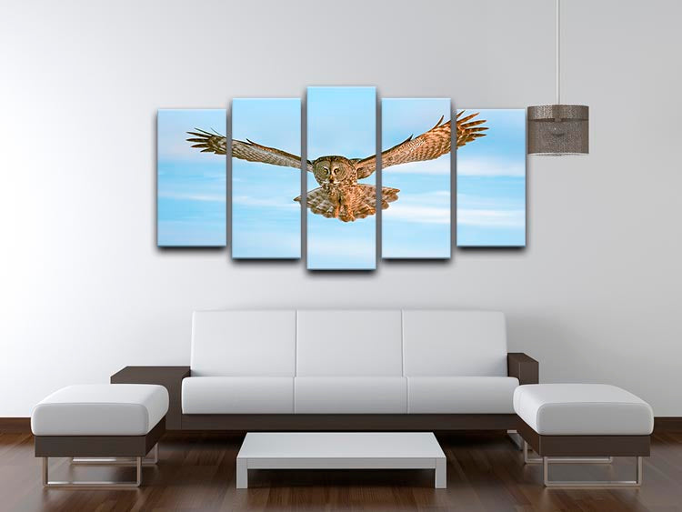 An Owl Flying 5 Split Panel Canvas - Canvas Art Rocks - 3
