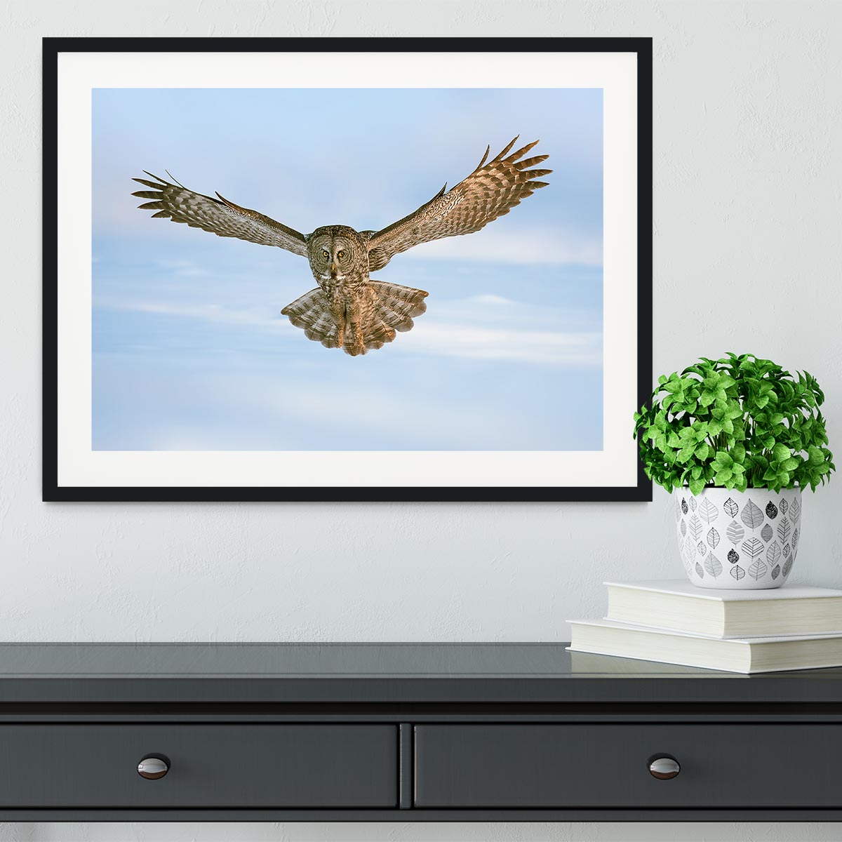An Owl Flying Framed Print - Canvas Art Rocks - 1