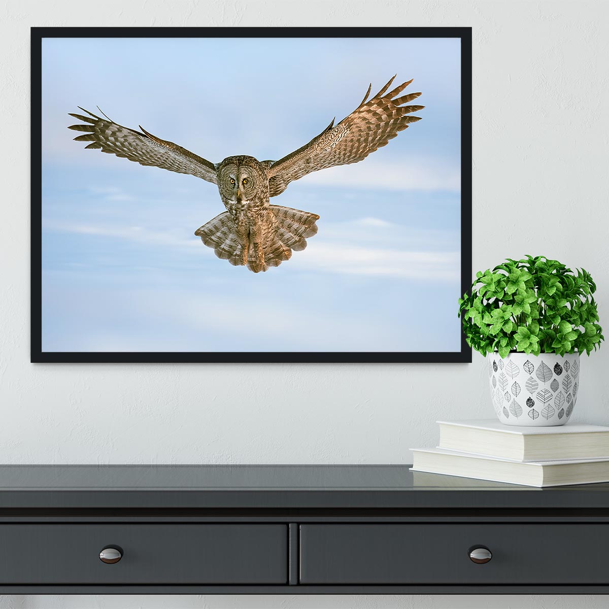 An Owl Flying Framed Print - Canvas Art Rocks - 2