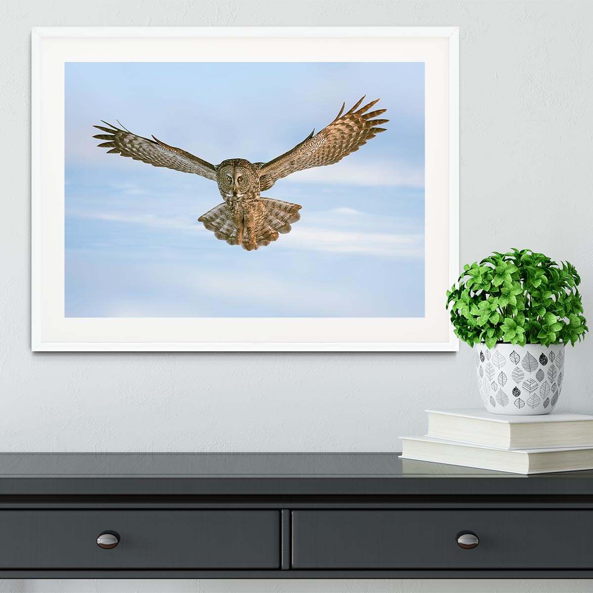 An Owl Flying Framed Print - Canvas Art Rocks - 5