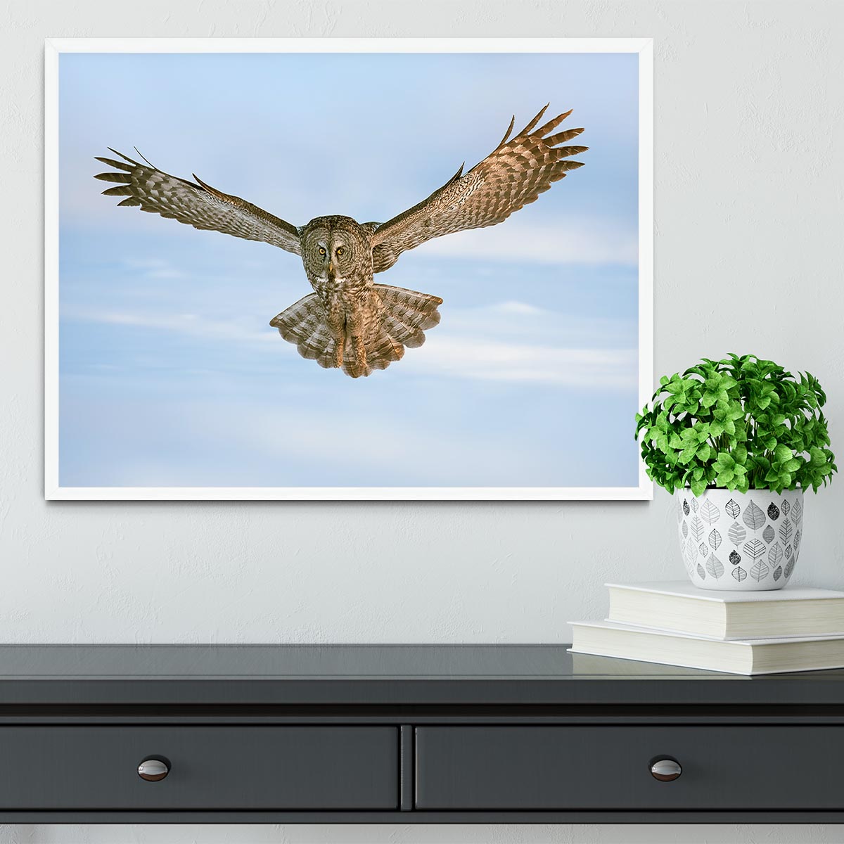 An Owl Flying Framed Print - Canvas Art Rocks -6
