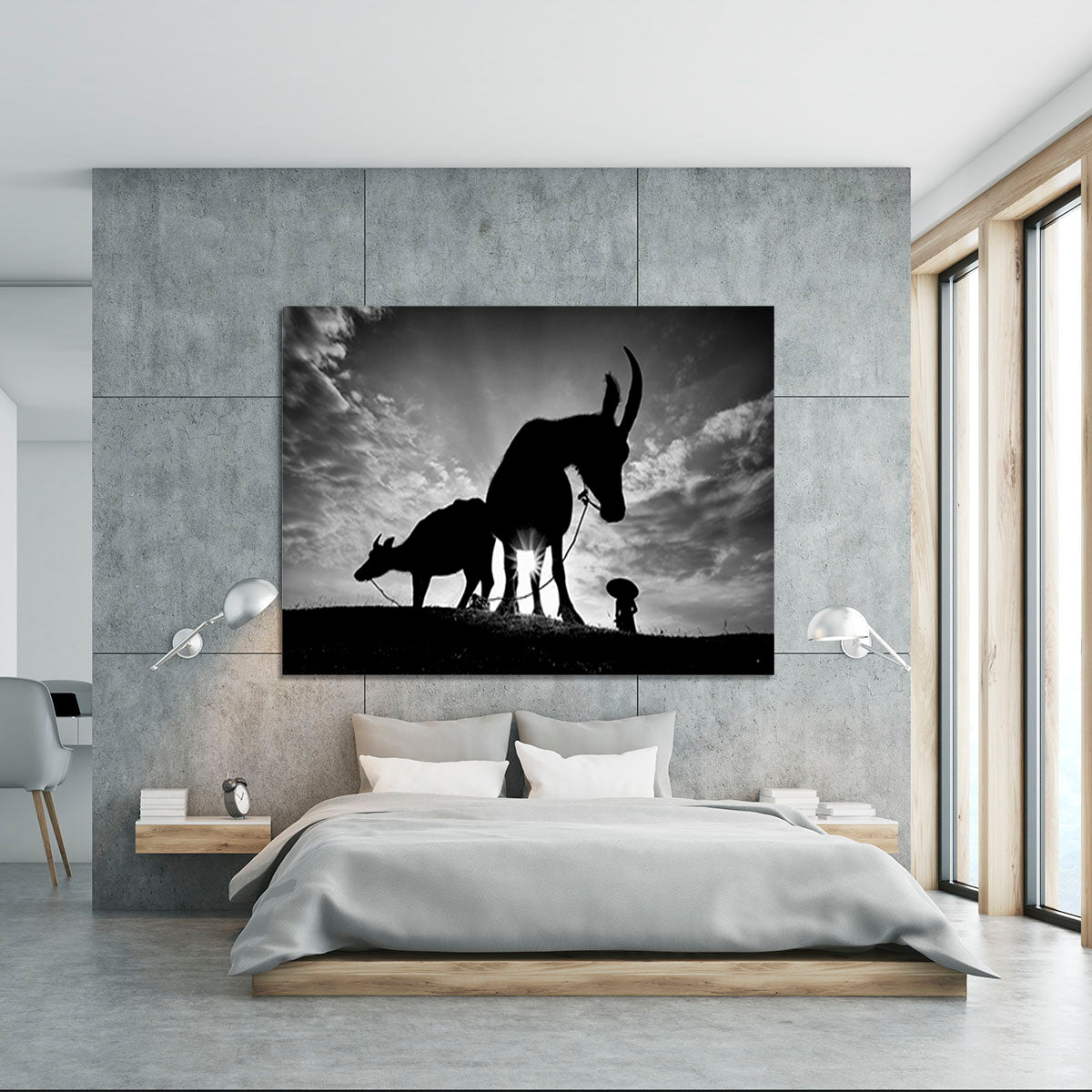 Herding Buffalos Canvas Print or Poster - Canvas Art Rocks - 5