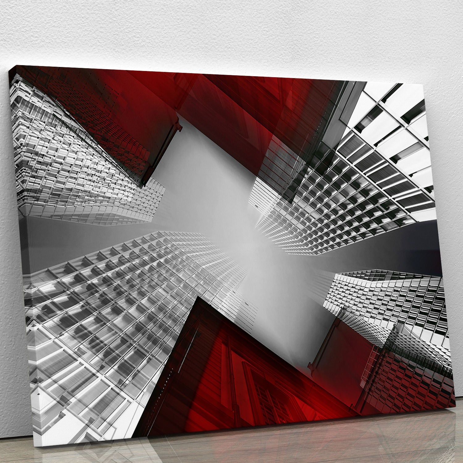 Red And White Skyscrapers Canvas Print or Poster - Canvas Art Rocks - 1