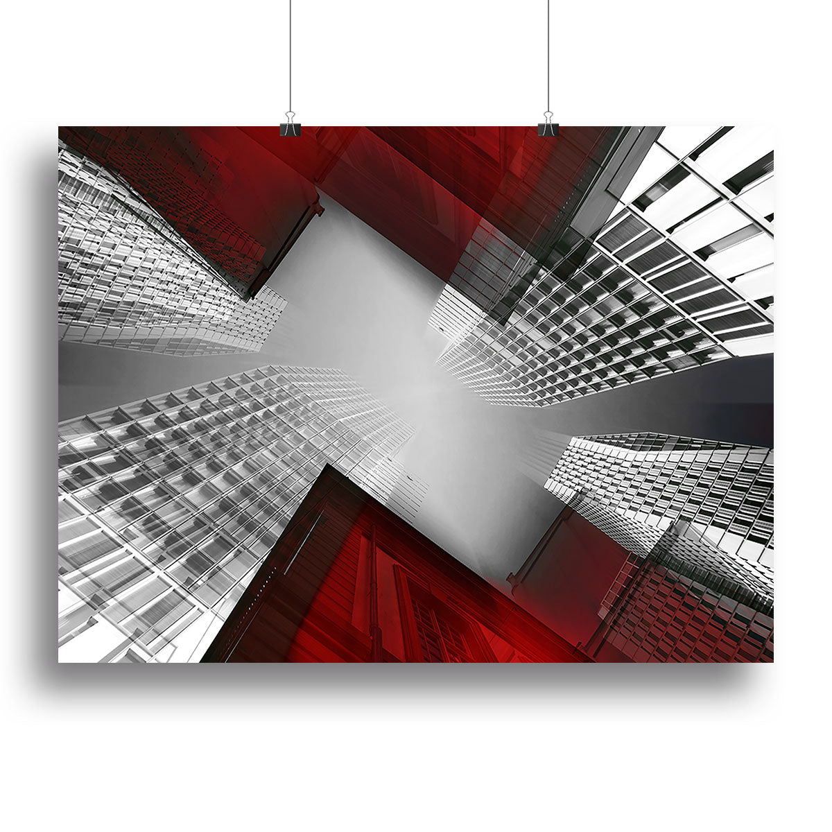 Red And White Skyscrapers Canvas Print or Poster - Canvas Art Rocks - 2