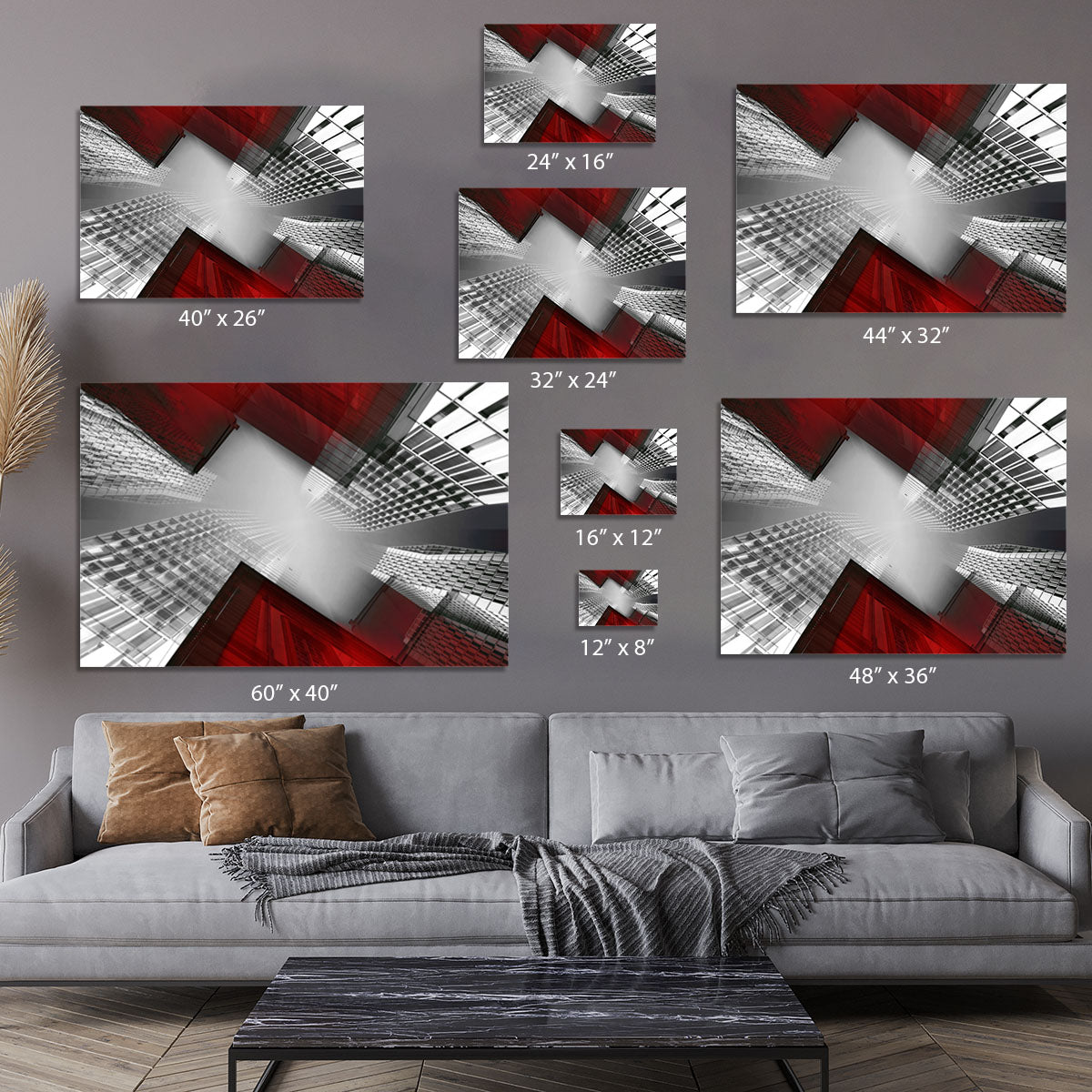 Red And White Skyscrapers Canvas Print or Poster - Canvas Art Rocks - 7
