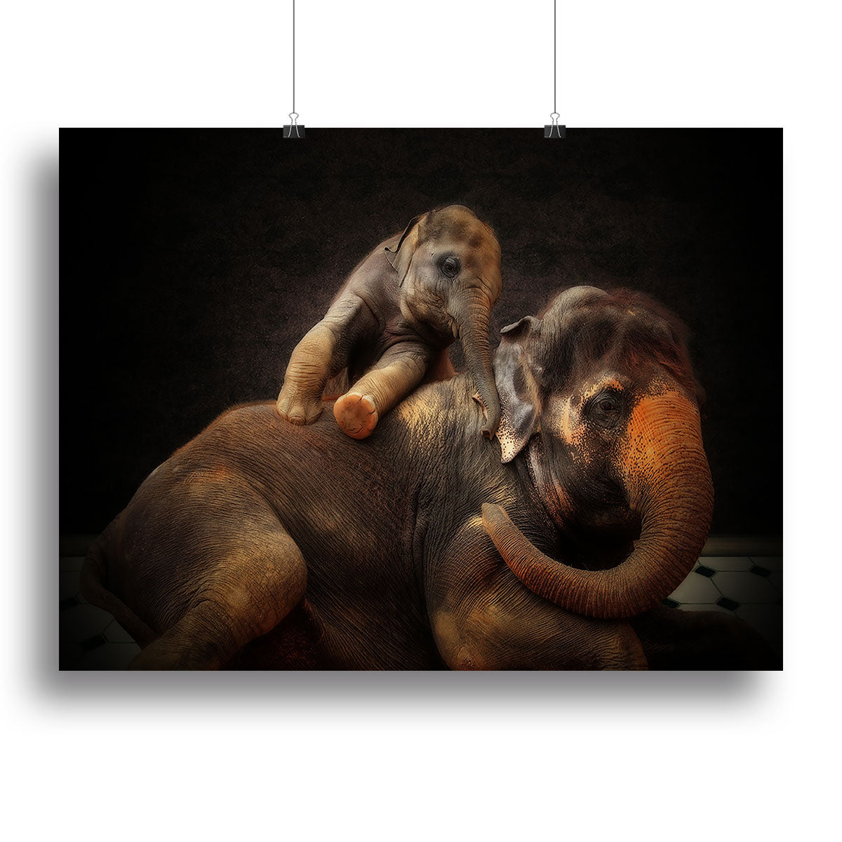 Mother And Baby Elephants Canvas Print or Poster - Canvas Art Rocks - 2
