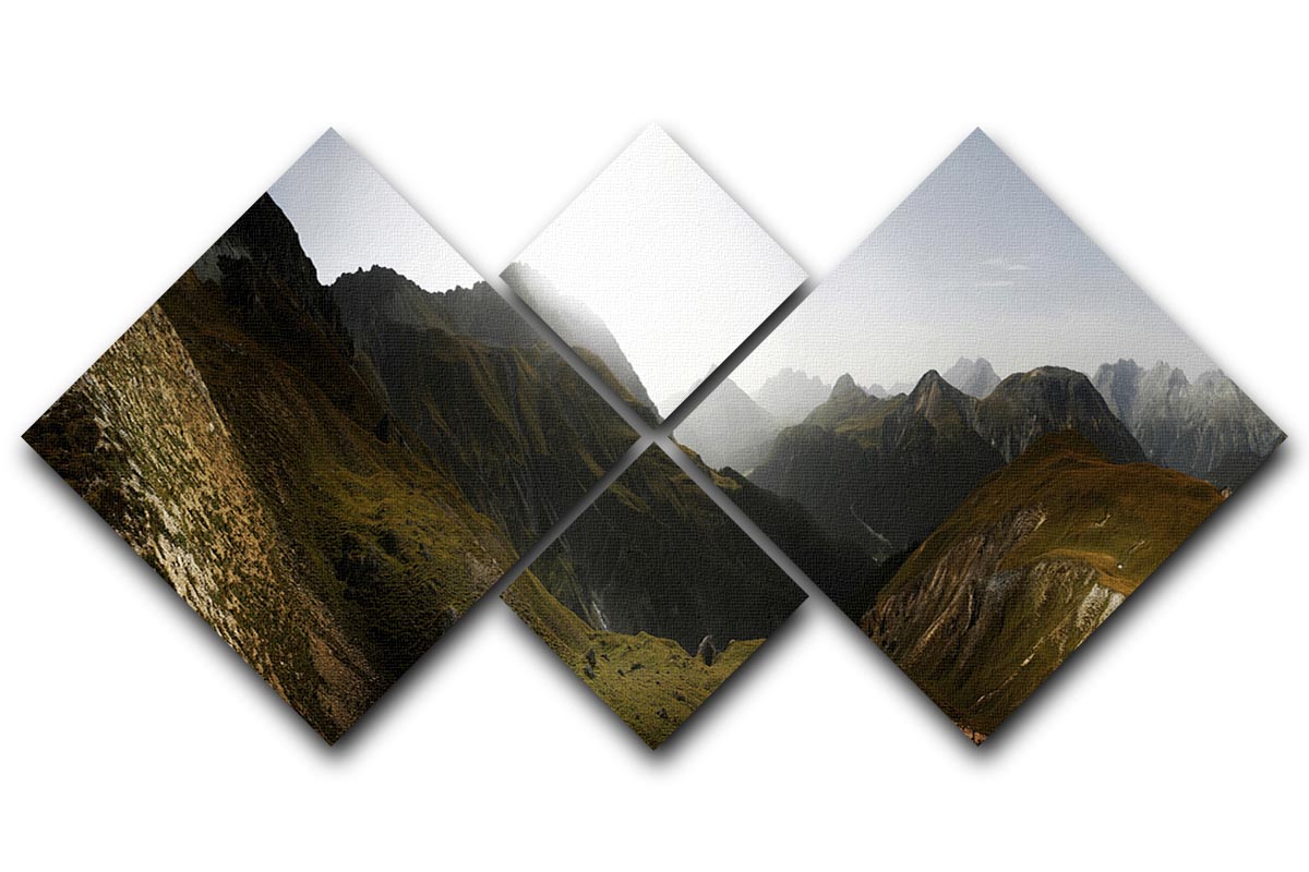Nationalpark Schweiz 4 Square Multi Panel Canvas - Canvas Art Rocks - 1