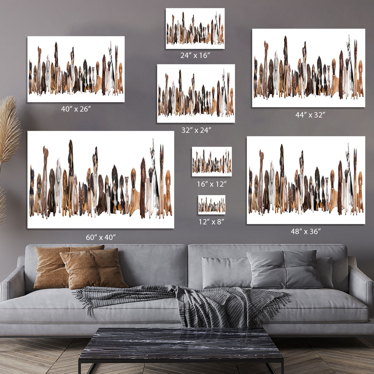 22 puppy dogs in a row in front of a white background Canvas Print or Poster - Canvas Art Rocks - 7