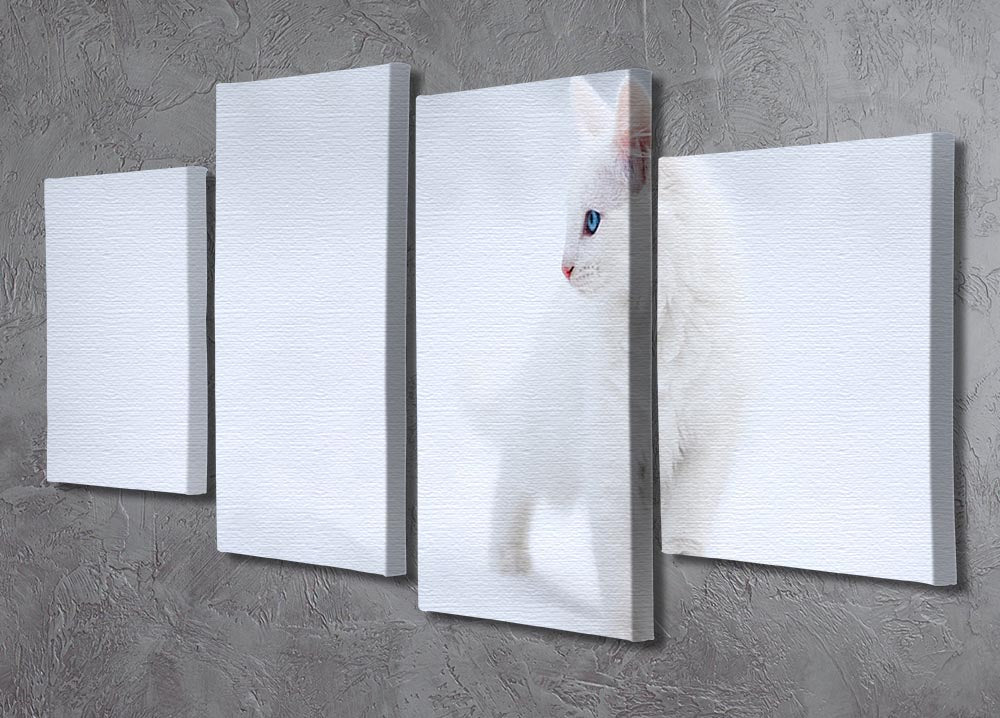 Kitten White as Snow 4 Split Panel Canvas - Canvas Art Rocks - 2