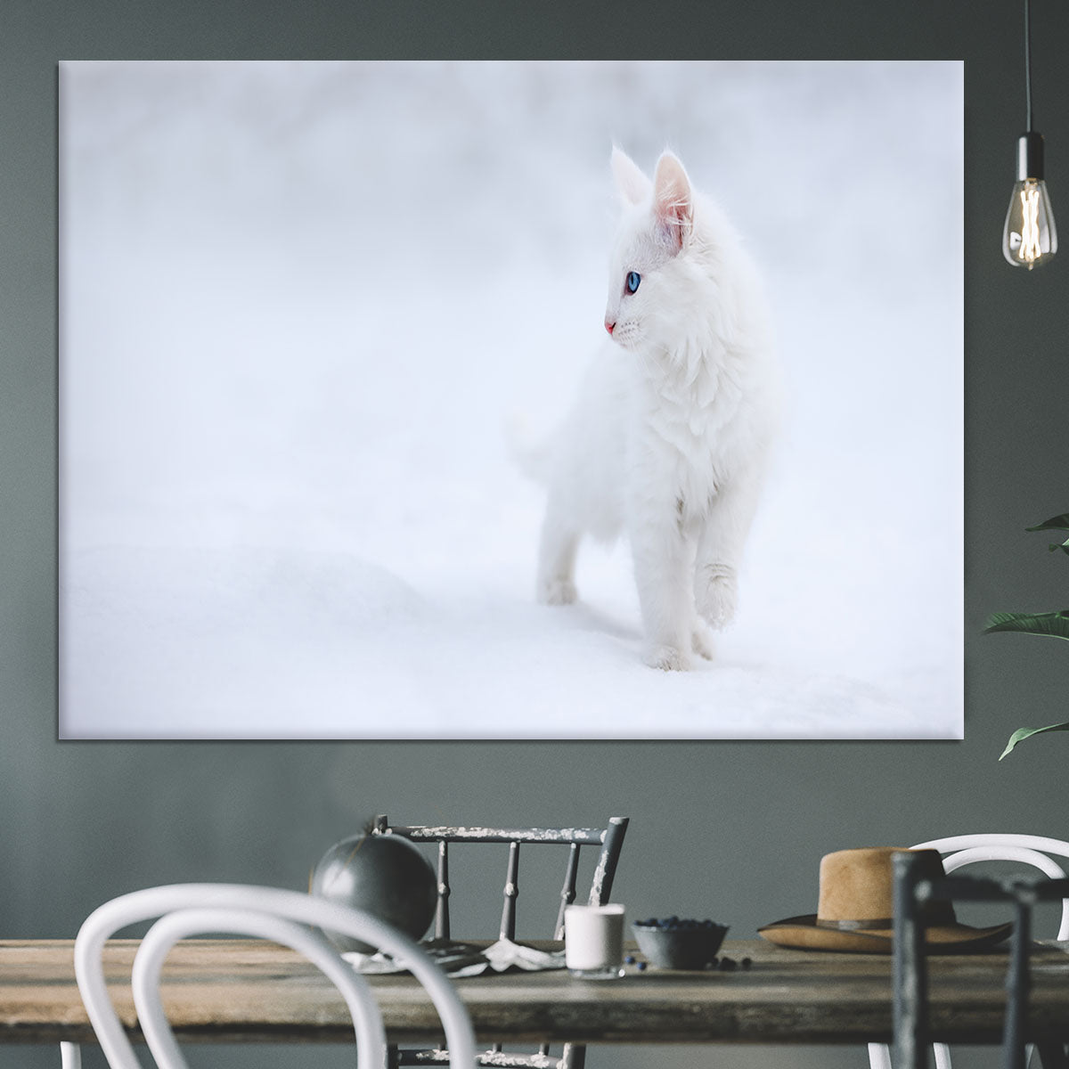 Kitten White as Snow Canvas Print or Poster - Canvas Art Rocks - 3