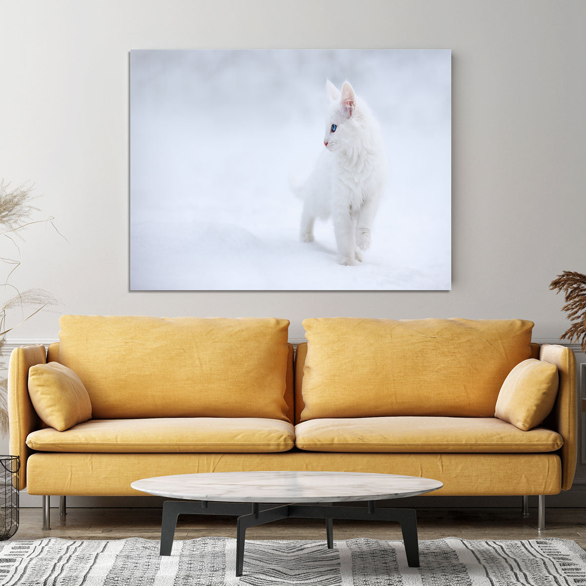 Kitten White as Snow Canvas Print or Poster - Canvas Art Rocks - 4