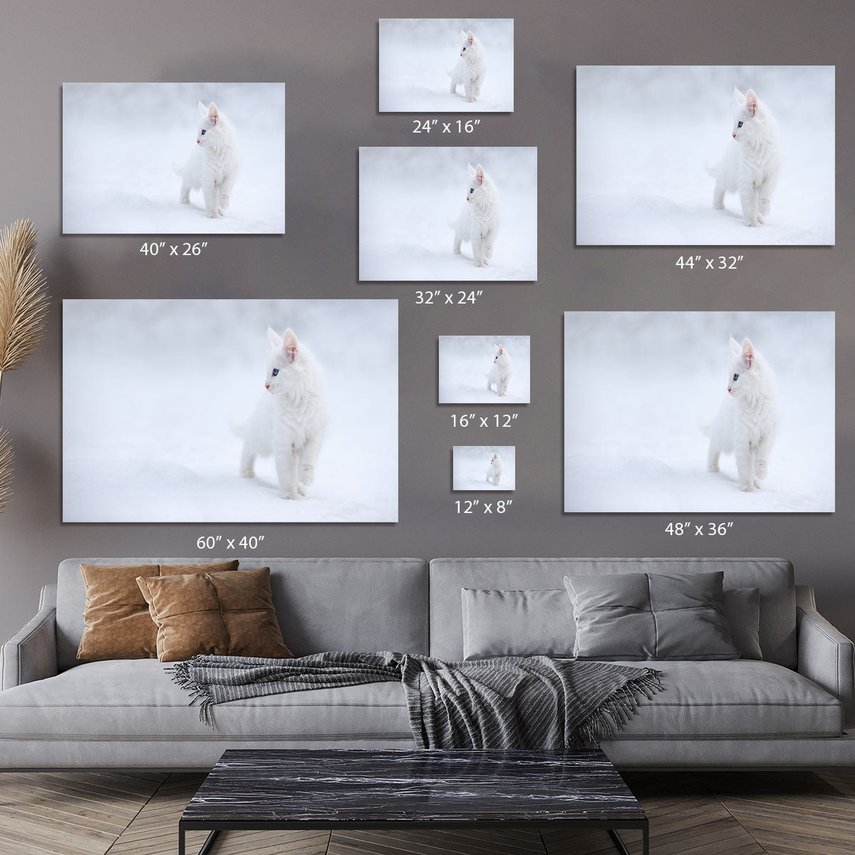 Kitten White as Snow Canvas Print or Poster - Canvas Art Rocks - 7
