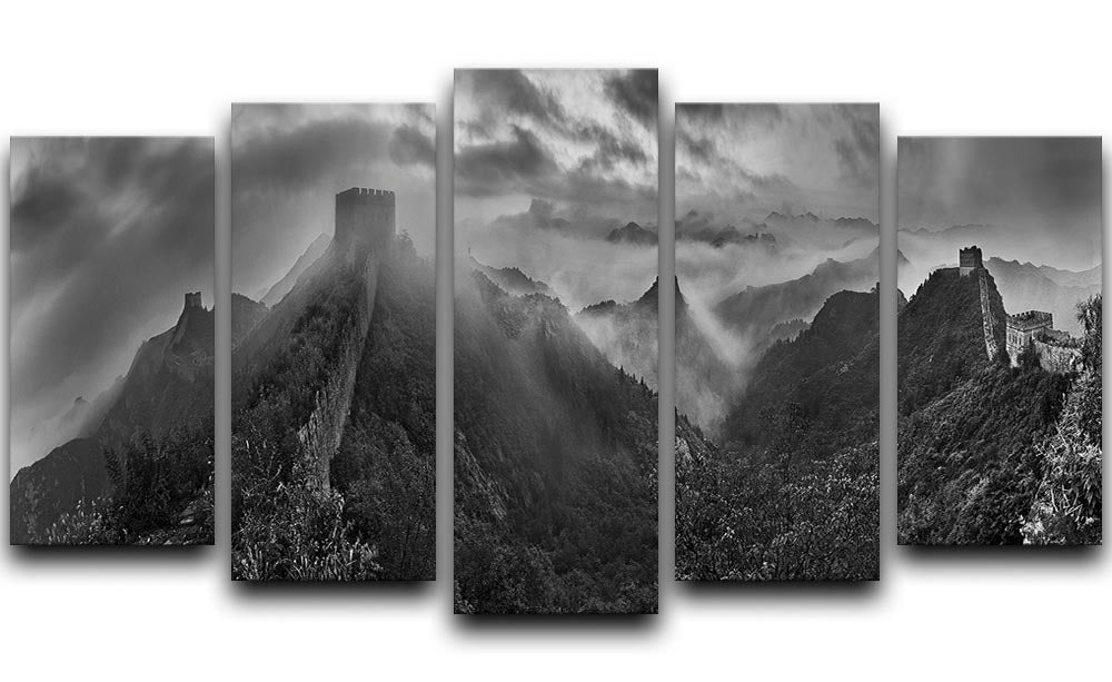 Misty Morning At Great Wall 5 Split Panel Canvas - Canvas Art Rocks - 1