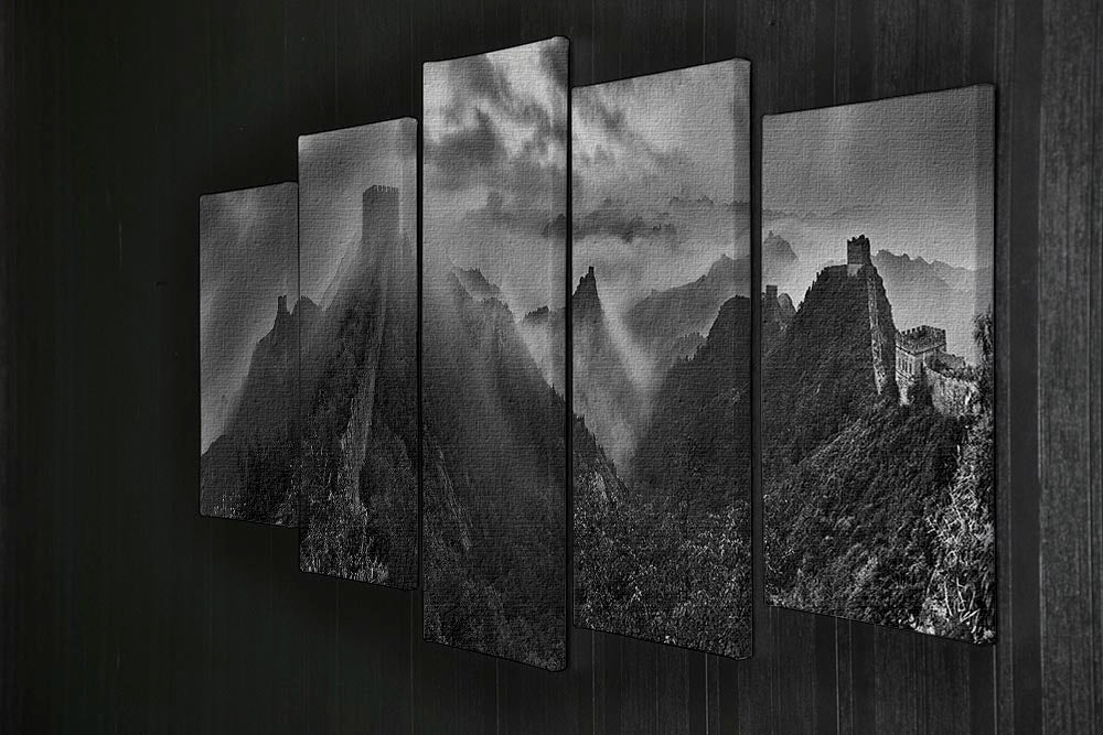 Misty Morning At Great Wall 5 Split Panel Canvas - Canvas Art Rocks - 2