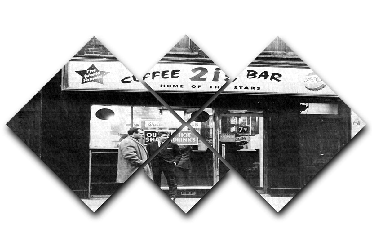 2is Coffee Bar in Old Compton Street Soho 1963 4 Square Multi Panel Canvas - Canvas Art Rocks - 1