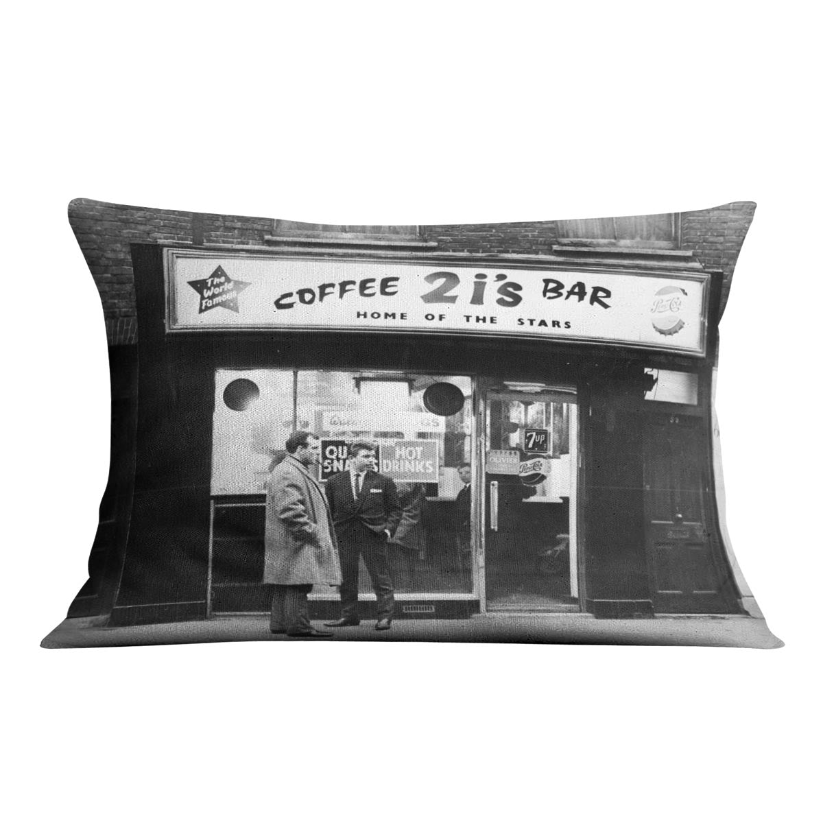 2is Coffee Bar in Old Compton Street Soho 1963 Cushion - Canvas Art Rocks - 4