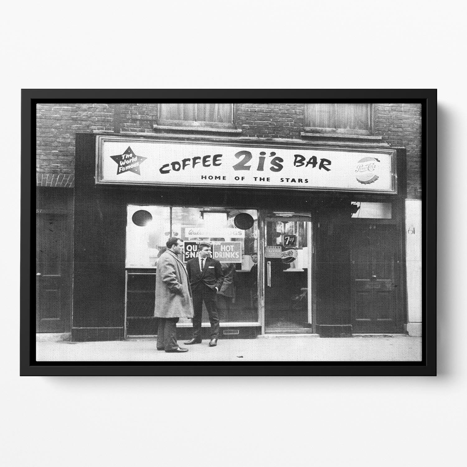 2is Coffee Bar in Old Compton Street Soho 1963 Floating Framed Canvas - Canvas Art Rocks - 2