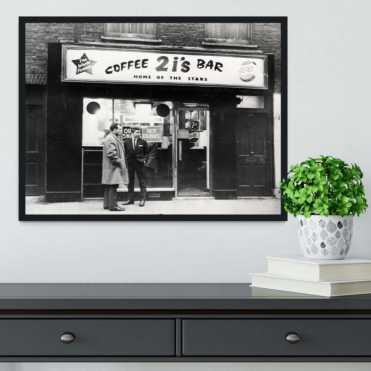 2is Coffee Bar in Old Compton Street Soho 1963 Framed Print - Canvas Art Rocks - 2