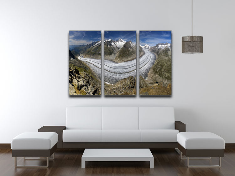 Aletschgletscher 3 Split Panel Canvas Print - Canvas Art Rocks - 3