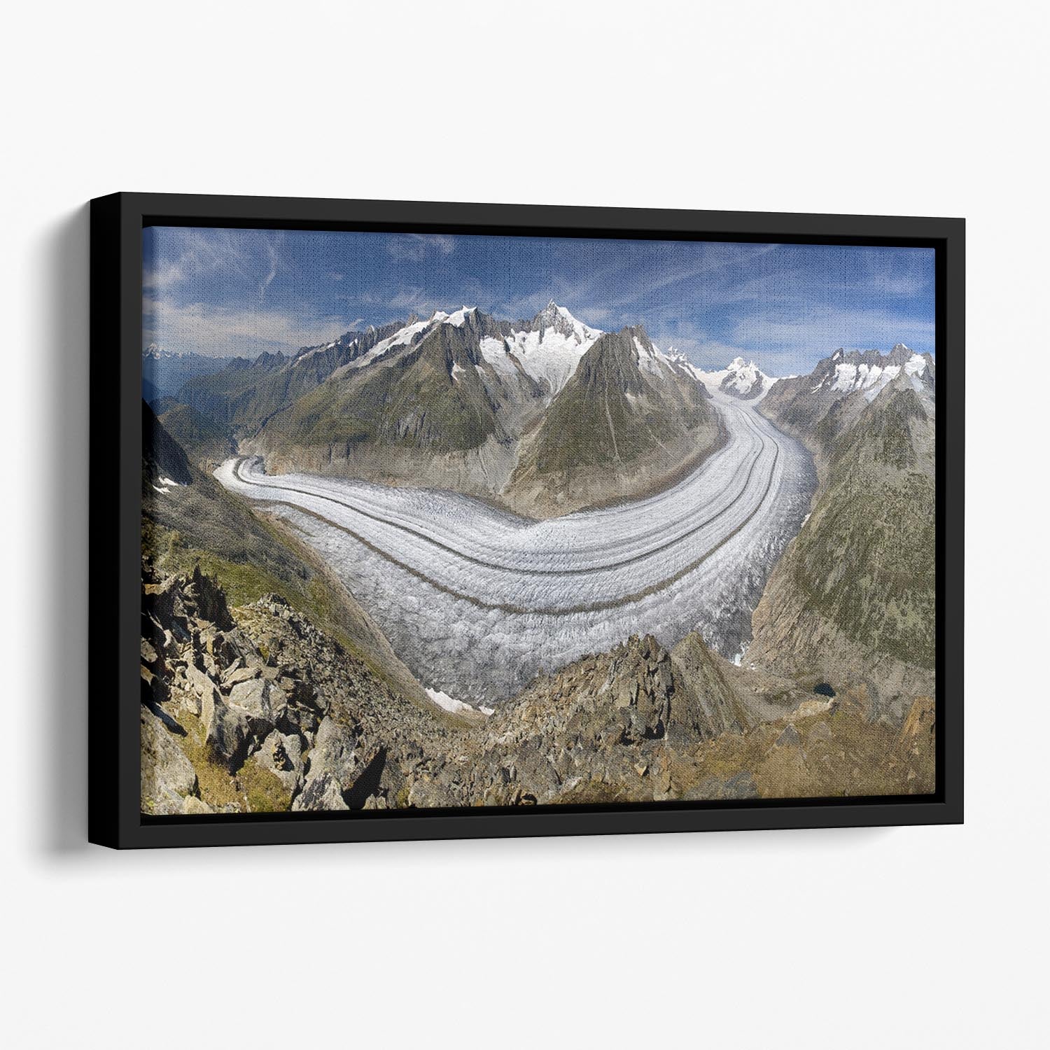 Aletschgletscher Floating Framed Canvas - Canvas Art Rocks - 1