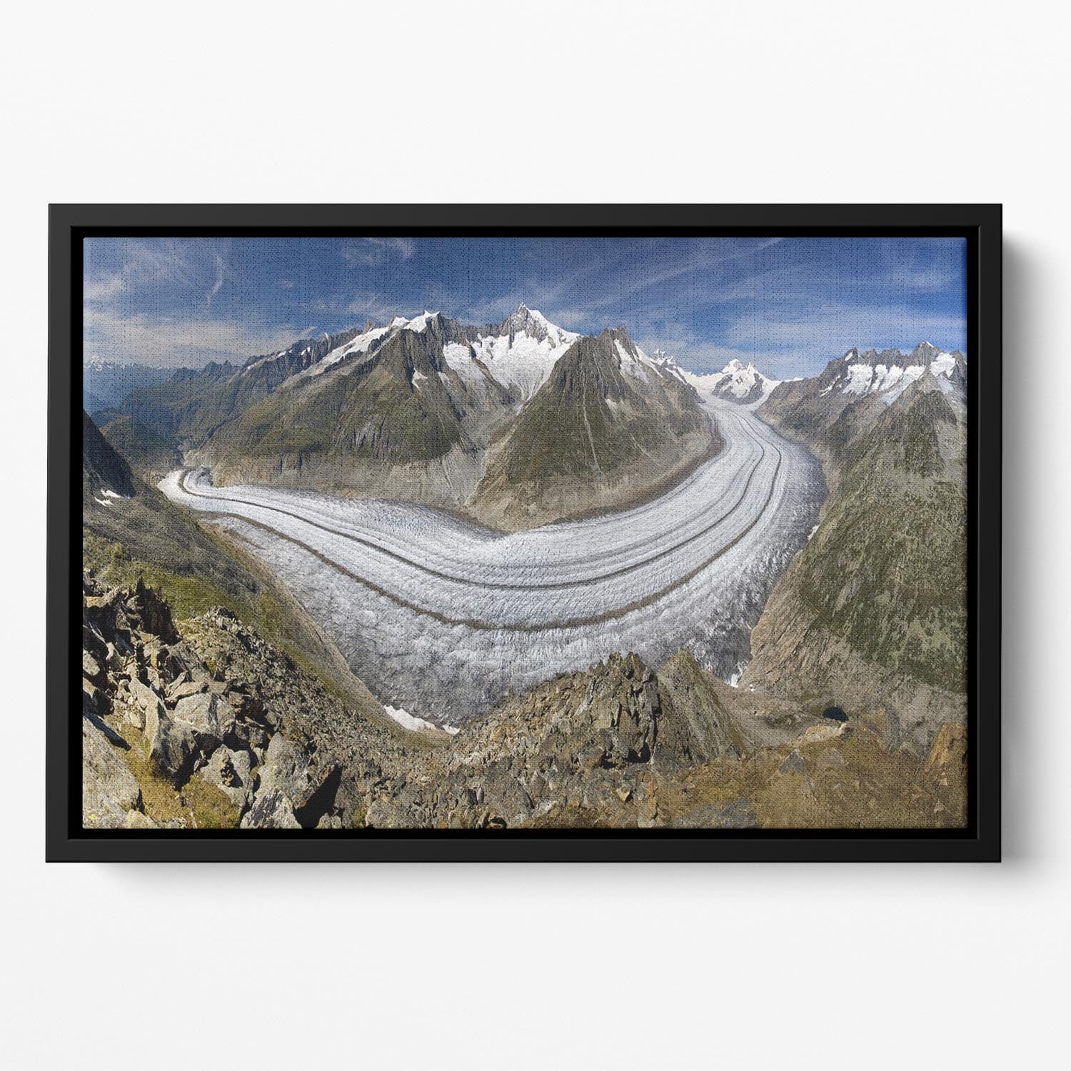 Aletschgletscher Floating Framed Canvas - Canvas Art Rocks - 2