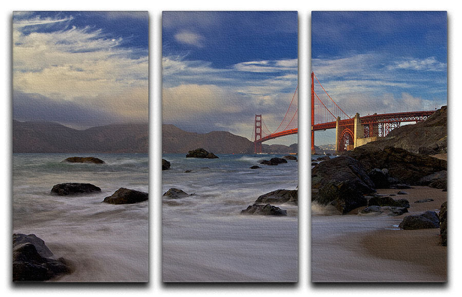 Golden Gate Bridge 3 Split Panel Canvas Print - Canvas Art Rocks - 1
